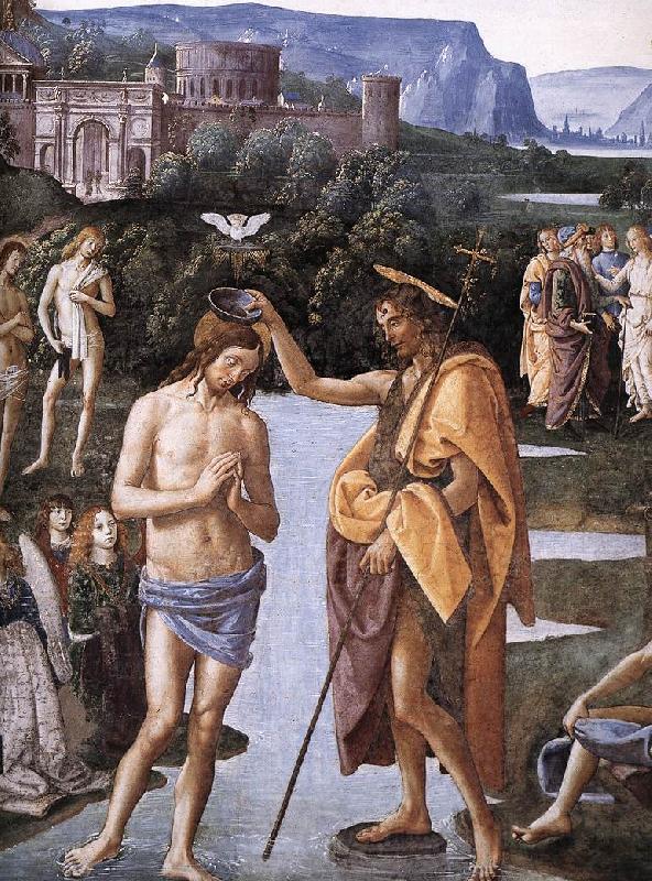 PERUGINO, Pietro Baptism of Christ (detail) a Norge oil painting art